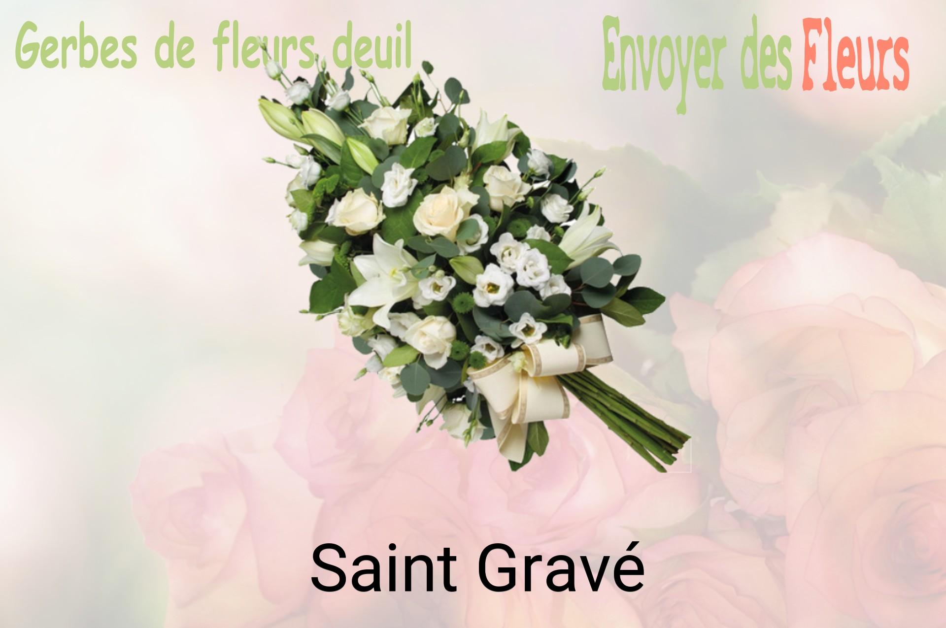 Gerbe de fleurs de deuil livrée à Saint-Gravé